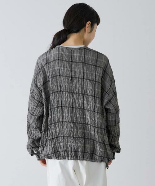 かぐれ / かぐれ シャツ・ブラウス | リネンレーヨンチェックシャツカーディガン | 詳細10