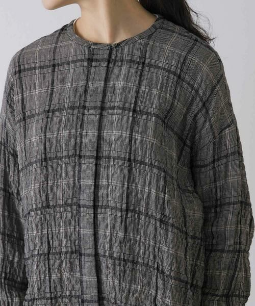 かぐれ / かぐれ シャツ・ブラウス | リネンレーヨンチェックシャツカーディガン | 詳細11