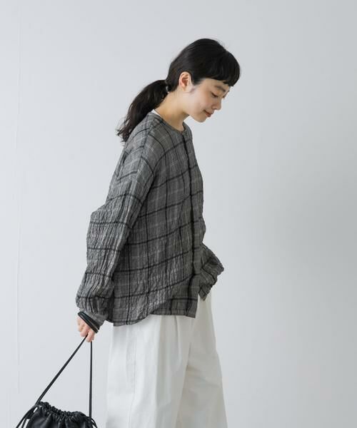かぐれ / かぐれ シャツ・ブラウス | リネンレーヨンチェックシャツカーディガン | 詳細4