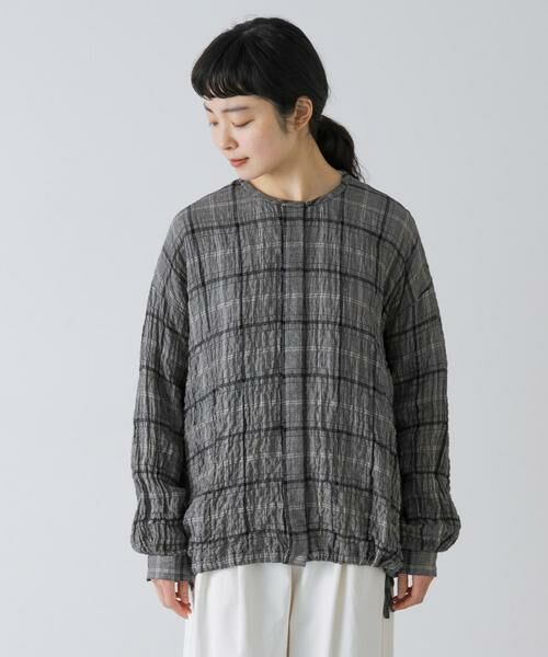 かぐれ / かぐれ シャツ・ブラウス | リネンレーヨンチェックシャツカーディガン | 詳細8