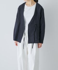 かぐれ / かぐれ ノーカラージャケット | リネンカシュクールカーディガンジャケット