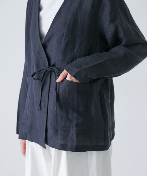 かぐれ / かぐれ ノーカラージャケット | リネンカシュクールカーディガンジャケット | 詳細11