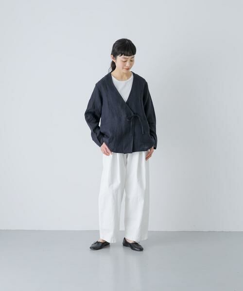 かぐれ / かぐれ ノーカラージャケット | リネンカシュクールカーディガンジャケット | 詳細6