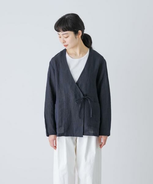 かぐれ / かぐれ ノーカラージャケット | リネンカシュクールカーディガンジャケット | 詳細8