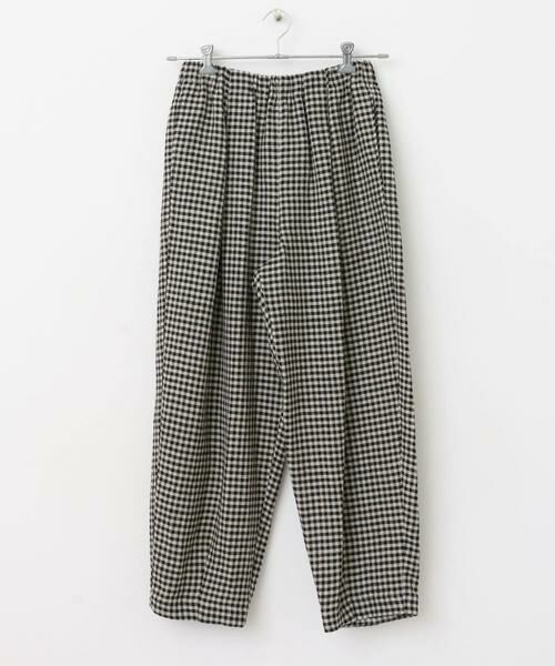 かぐれ / かぐれ ショート・ハーフ・半端丈パンツ | クロップドチェックパンツ（ブラック）