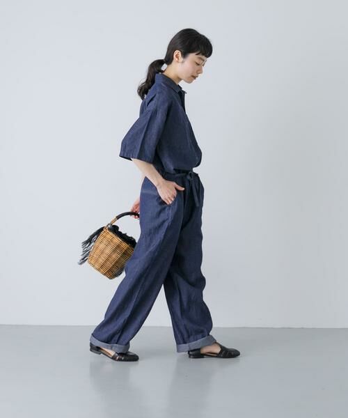 かぐれ / かぐれ サロペット・オールインワン | 綿麻デニムハーフスリーブオールインワン | 詳細3