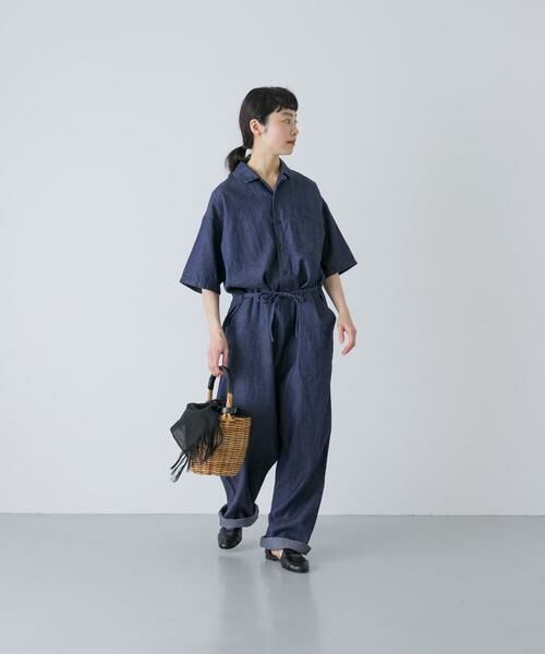 かぐれ / かぐれ サロペット・オールインワン | 綿麻デニムハーフスリーブオールインワン | 詳細5