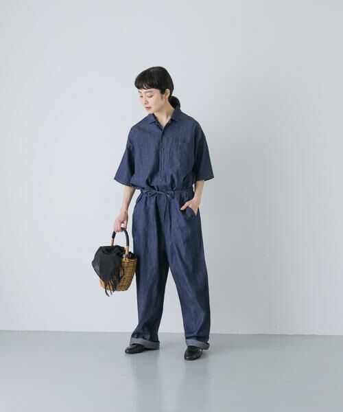かぐれ / かぐれ サロペット・オールインワン | 綿麻デニムハーフスリーブオールインワン | 詳細6