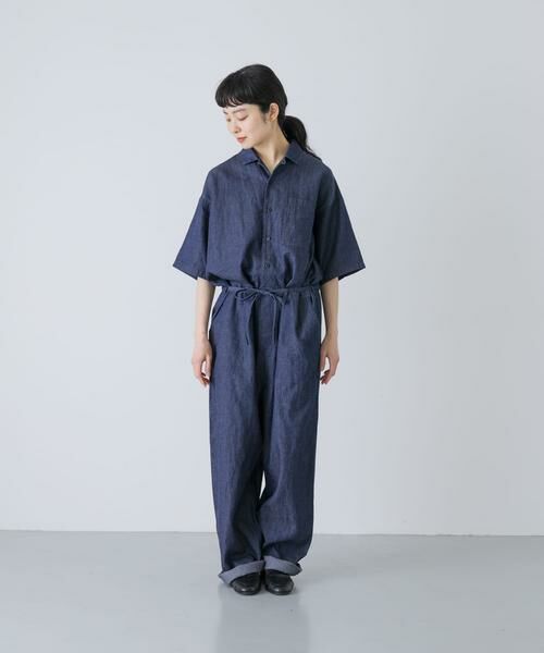 かぐれ / かぐれ サロペット・オールインワン | 綿麻デニムハーフスリーブオールインワン | 詳細8