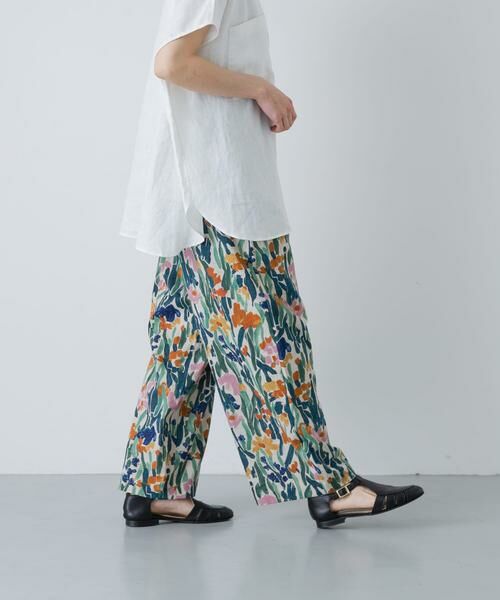 かぐれ / かぐれ その他パンツ | コットンリネンプリントイージーパンツ（グリーン）