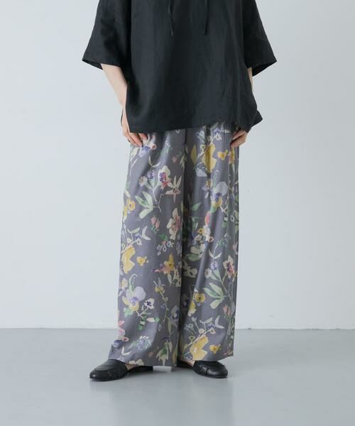 かぐれ / かぐれ その他パンツ | コットンリネンプリントイージーパンツ（グレー）