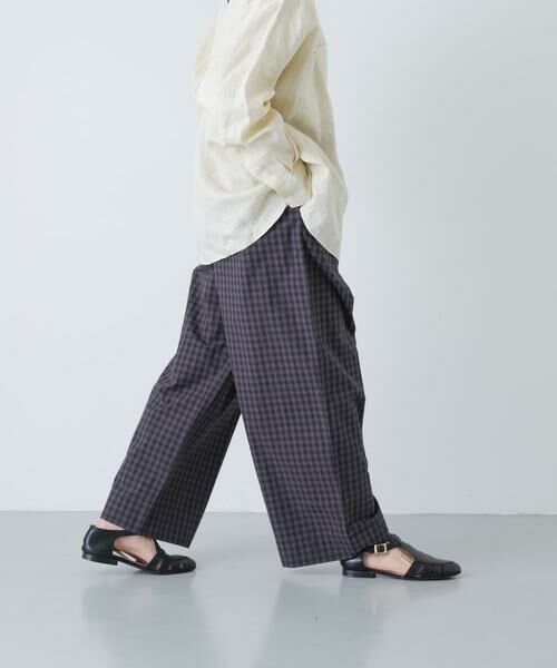 かぐれ / かぐれ その他パンツ | ギンガムタックワイドパンツ（チャコールグレー）