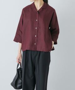 かぐれ / かぐれ シャツ・ブラウス | リネン半袖オープンカラーシャツ