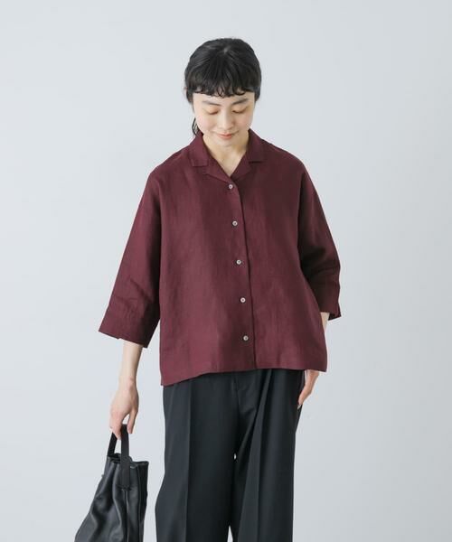 かぐれ / かぐれ シャツ・ブラウス | リネン半袖オープンカラーシャツ | 詳細2