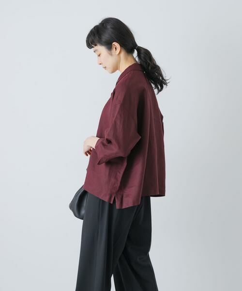 かぐれ / かぐれ シャツ・ブラウス | リネン半袖オープンカラーシャツ | 詳細3