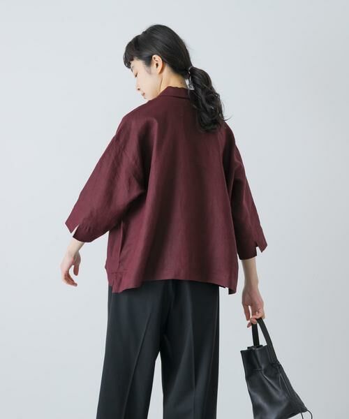 かぐれ / かぐれ シャツ・ブラウス | リネン半袖オープンカラーシャツ | 詳細4