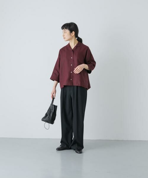かぐれ / かぐれ シャツ・ブラウス | リネン半袖オープンカラーシャツ | 詳細5