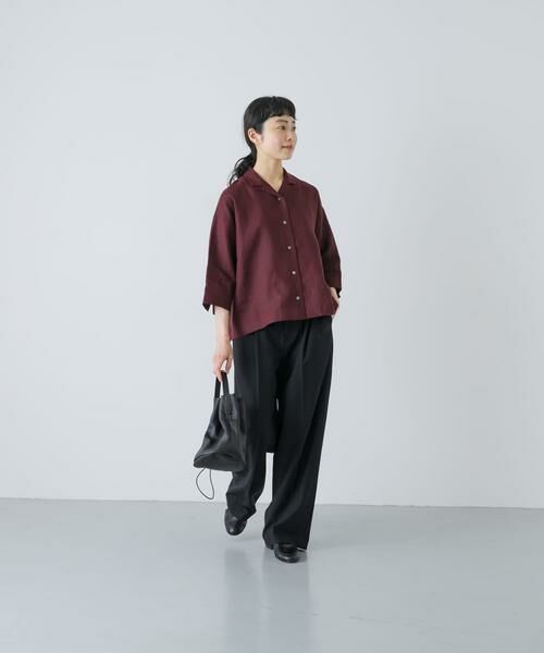 かぐれ / かぐれ シャツ・ブラウス | リネン半袖オープンカラーシャツ | 詳細6