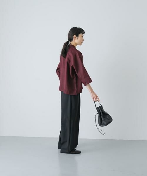 かぐれ / かぐれ シャツ・ブラウス | リネン半袖オープンカラーシャツ | 詳細7