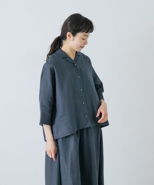 かぐれ / かぐれ シャツ・ブラウス | リネン半袖オープンカラーシャツ | 詳細10
