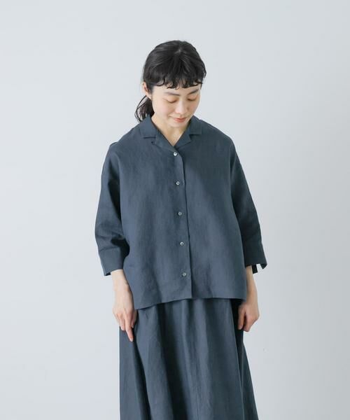 かぐれ / かぐれ シャツ・ブラウス | リネン半袖オープンカラーシャツ | 詳細11