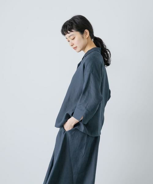 かぐれ / かぐれ シャツ・ブラウス | リネン半袖オープンカラーシャツ | 詳細12