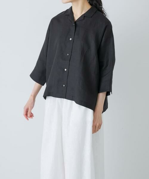 かぐれ / かぐれ シャツ・ブラウス | リネン半袖オープンカラーシャツ | 詳細23