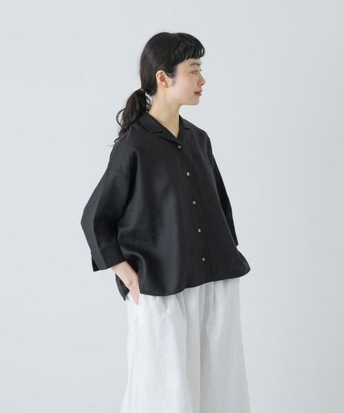 かぐれ / かぐれ シャツ・ブラウス | リネン半袖オープンカラーシャツ | 詳細24