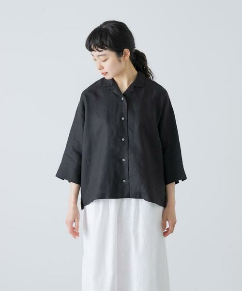 かぐれ / かぐれ シャツ・ブラウス | リネン半袖オープンカラーシャツ | 詳細26