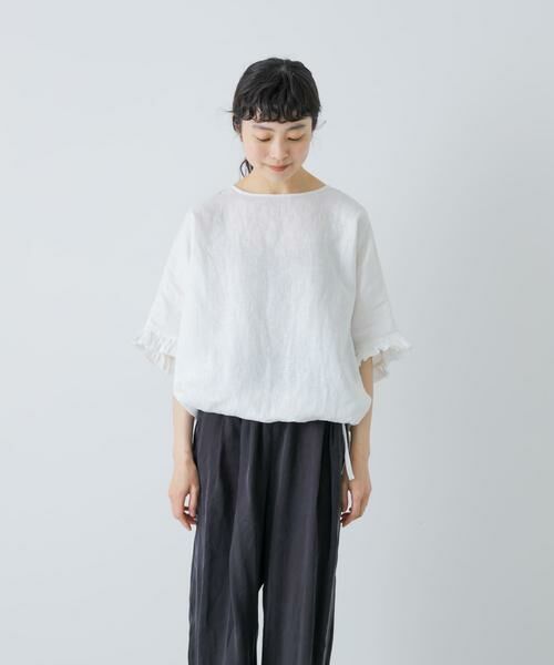 かぐれ / かぐれ シャツ・ブラウス | リネンフリルスリーブプルオーバー | 詳細1