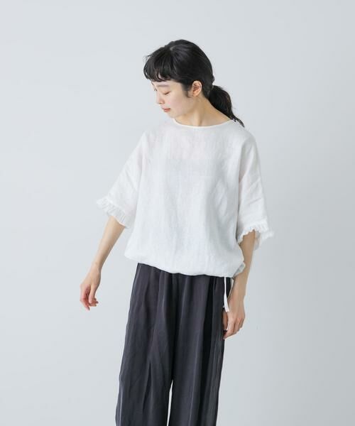かぐれ / かぐれ シャツ・ブラウス | リネンフリルスリーブプルオーバー | 詳細2