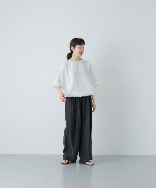 かぐれ / かぐれ シャツ・ブラウス | リネンフリルスリーブプルオーバー | 詳細4