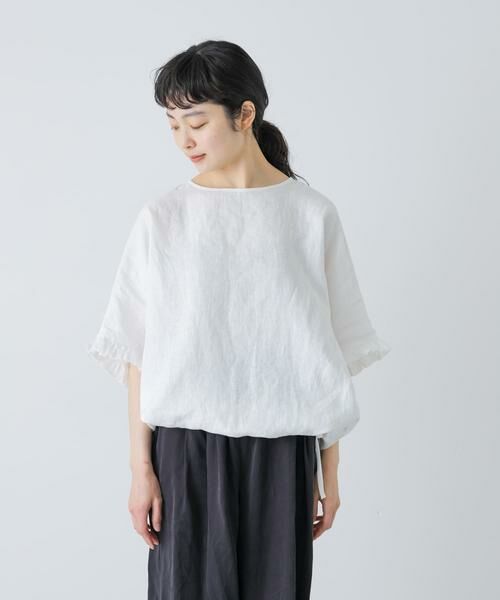 かぐれ / かぐれ シャツ・ブラウス | リネンフリルスリーブプルオーバー | 詳細8