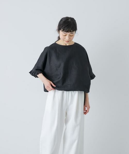 かぐれ / かぐれ シャツ・ブラウス | リネンフリルスリーブプルオーバー | 詳細17