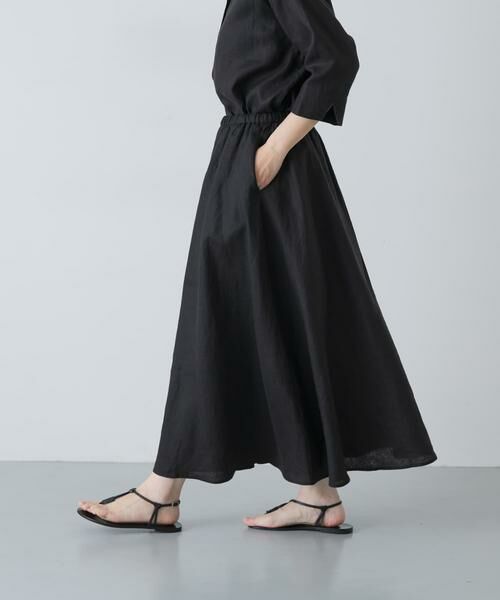 かぐれ / かぐれ スカート | リネンフレアスカート（ブラック）