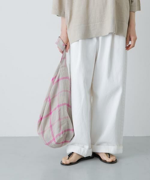 かぐれ / かぐれ ショルダーバッグ | リネンチェックショルダーバッグ | 詳細1