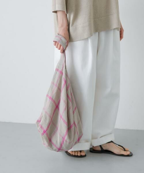 かぐれ / かぐれ ショルダーバッグ | リネンチェックショルダーバッグ | 詳細2