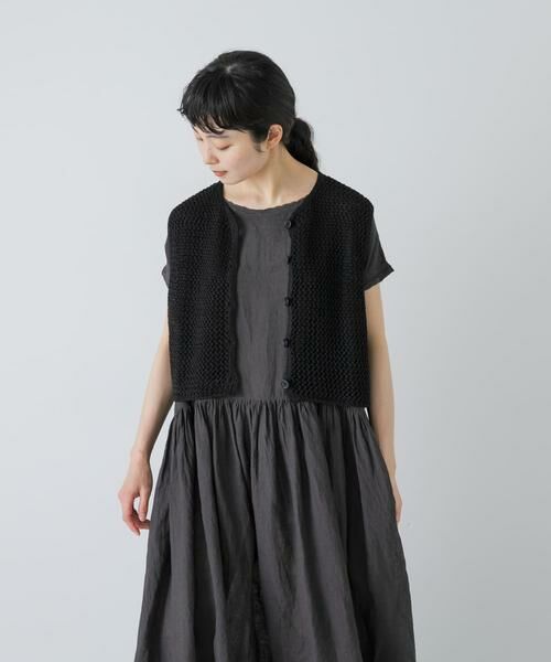 かぐれ / かぐれ ベスト | maison de soil　LINEN OPENWORK KNIT VEST | 詳細1