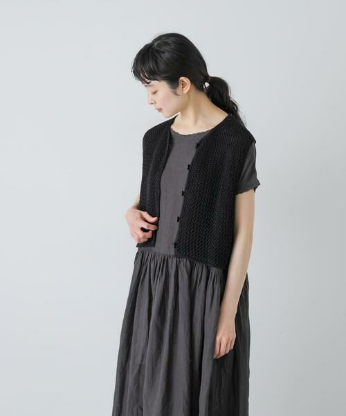 かぐれ / かぐれ ベスト | maison de soil　LINEN OPENWORK KNIT VEST | 詳細2