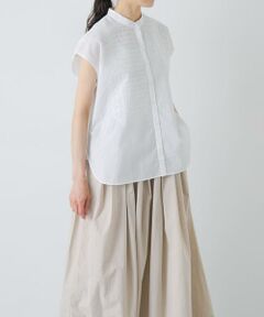 かぐれ / かぐれ シャツ・ブラウス | maison de soil　BANDED COLLAR EMB SHIRT