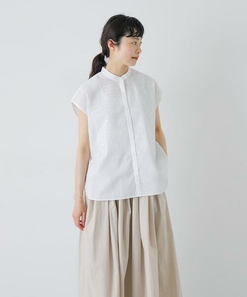 かぐれ / かぐれ シャツ・ブラウス | maison de soil　BANDED COLLAR EMB SHIRT | 詳細2