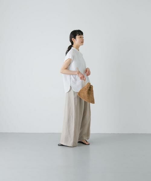 かぐれ / かぐれ シャツ・ブラウス | maison de soil　BANDED COLLAR EMB SHIRT | 詳細5
