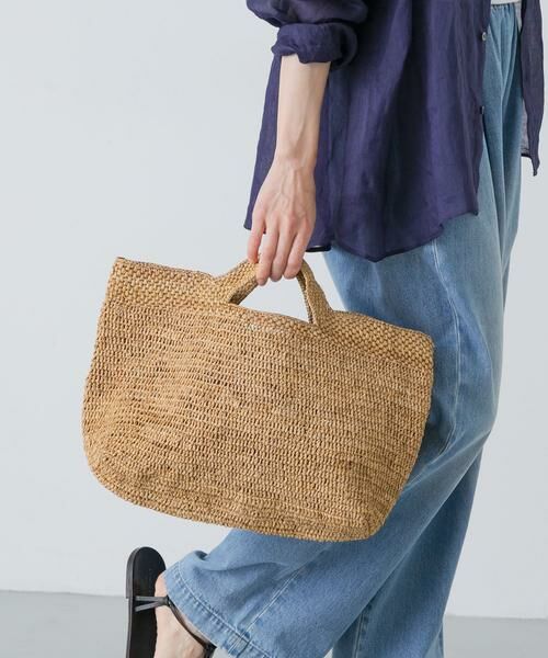 かぐれ / かぐれ かごバック | アフリカンスクエア　ラフィアかぎ編みバッグ続ハンドル | 詳細1