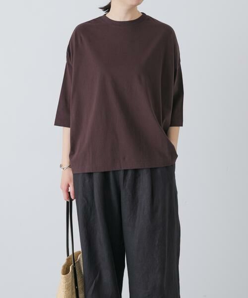 かぐれ / かぐれ Tシャツ | ワイド6分袖プルオーバー（ブラウン）