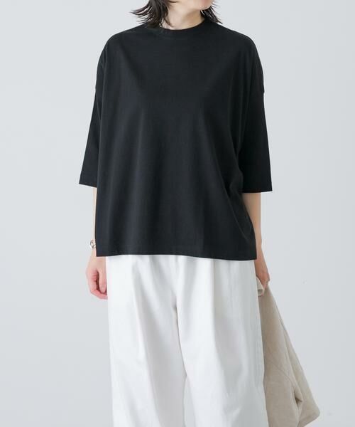 かぐれ / かぐれ Tシャツ | ワイド6分袖プルオーバー（スミクロ）