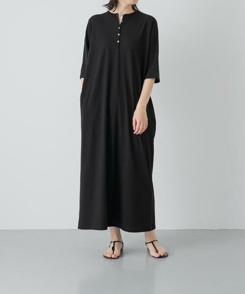 かぐれ / かぐれ ワンピース | 『2サイズ展開』ヘンリーカットワンピース（ブラック）