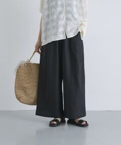 カラーリネンクロップドパンツ