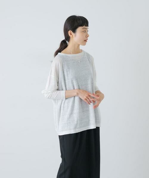かぐれ / かぐれ Tシャツ | リネンボートネックカットソー | 詳細1