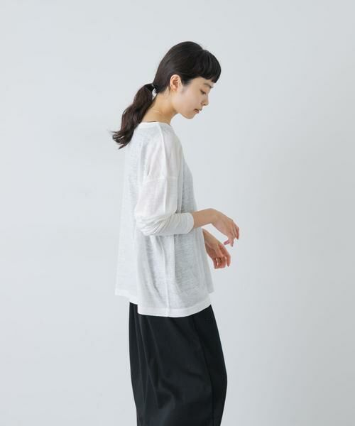 かぐれ / かぐれ Tシャツ | リネンボートネックカットソー | 詳細3
