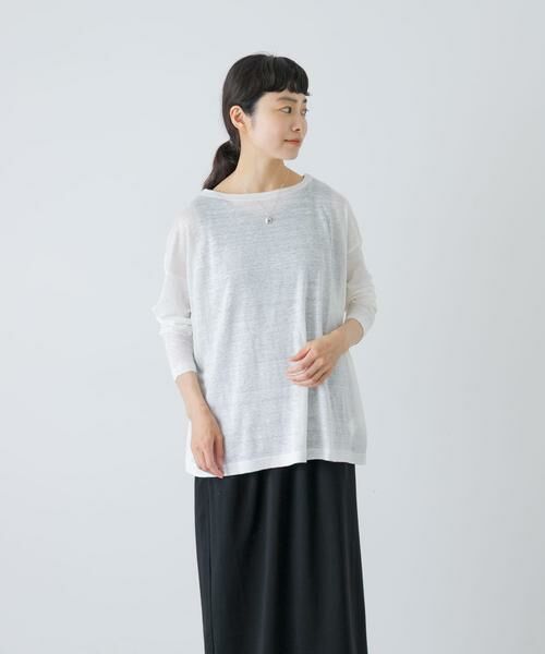 かぐれ / かぐれ Tシャツ | リネンボートネックカットソー（オフホワイト）